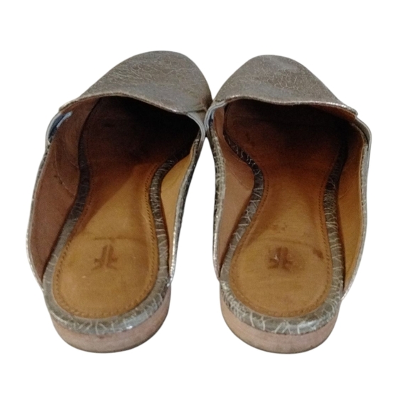 Frye Metallic Gold Leather Mule Flats Size 7.6 - Picture 7 of 10